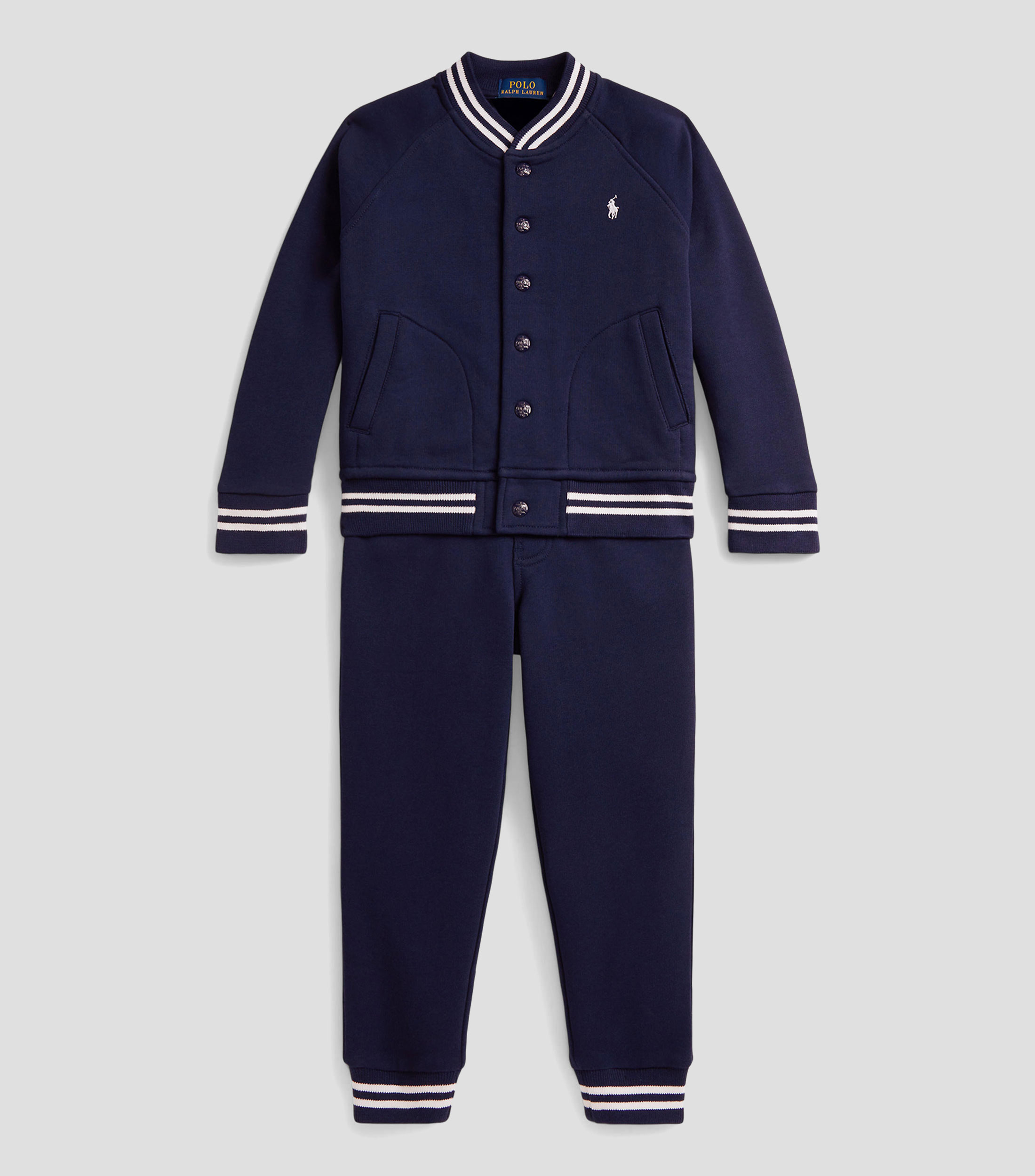 Chaqueta de béisbol de felpa y pantalón jogger Bebé